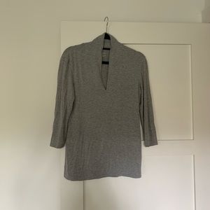 Grey V-Neck Top